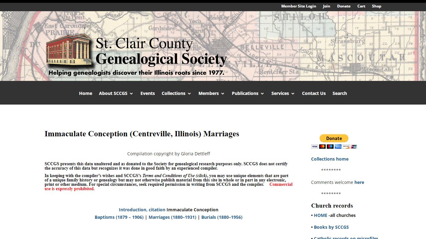 Immaculate Conception (Centreville, Illinois) Marriages ...